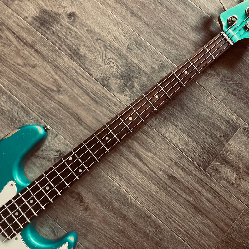 都 MJB-4R green metallic | Miyako custom bass gu
