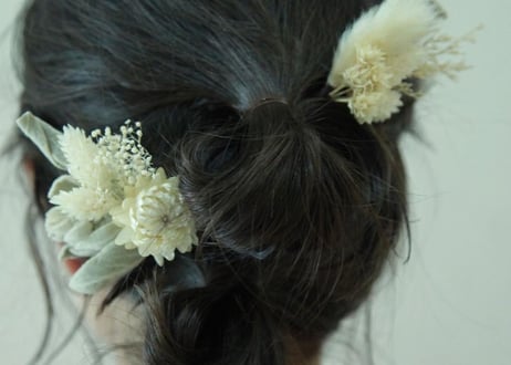 【結婚式／お呼ばれに🌸】ドライフラワーヘアパーツ【オーダーメイド】