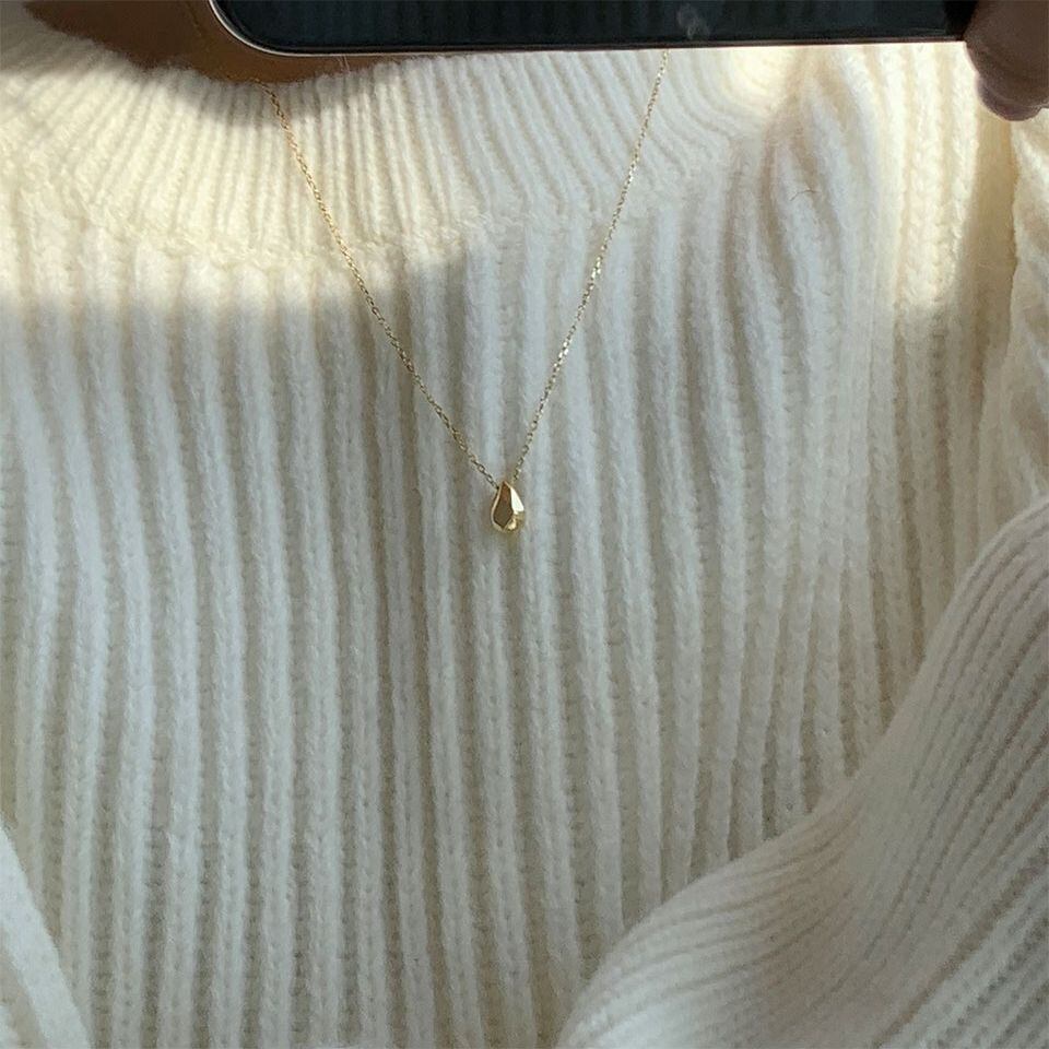 ネックレス ペンダント ティアドロップ チェーン付き シンプル  