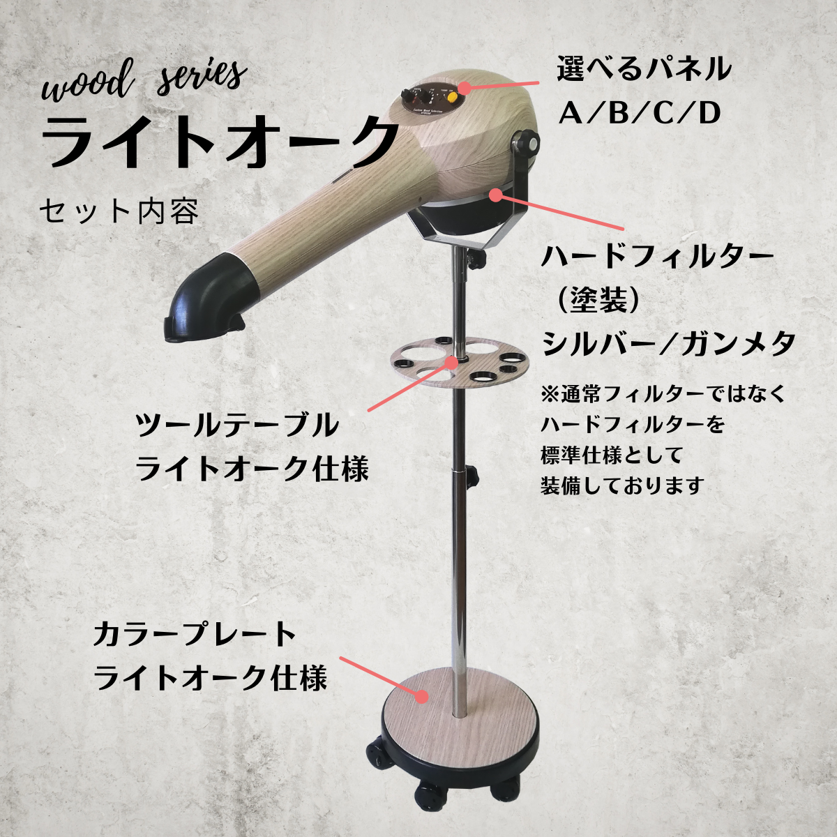 Wood Series ライトオークセット】ハイパーターボドライヤーHTD550重量