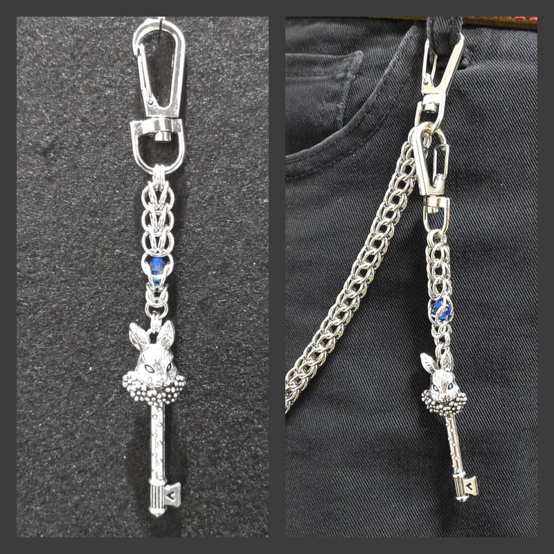 ビッグチャーム・チェーンメイルキーホルダー03(うさぎの鍵