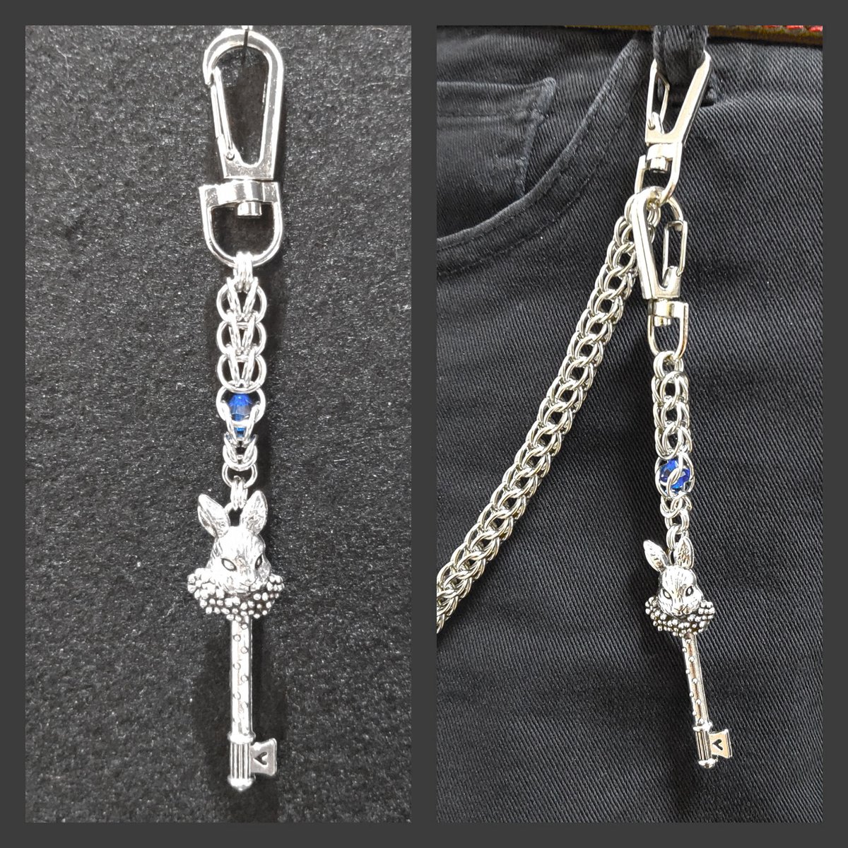 ビッグチャーム・チェーンメイルキーホルダー03(うさぎの鍵