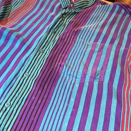 Design Stripe L/S Silk Shirt [19791]