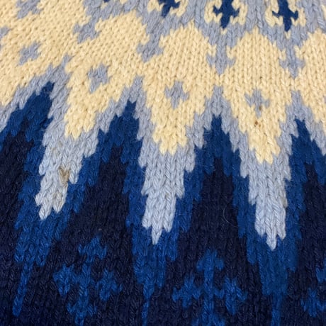 70s VIRGIN WOOL NORDIC KNIT [19700]