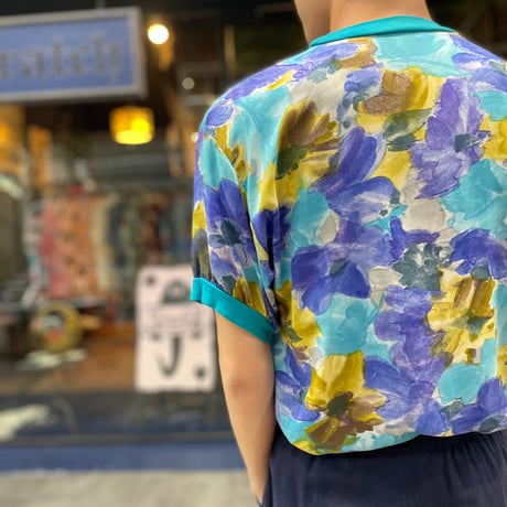 flower Pattern S/S Rayon Cutsew [19780]