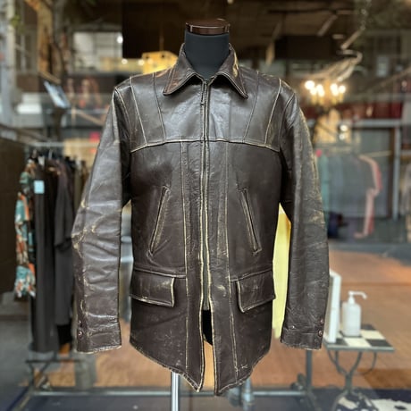 50'S Windward Horse Hide Leather Car Coat［8128］