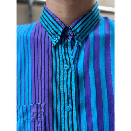 Design Stripe L/S Silk Shirt [19791]