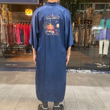 80s RAYON CHINA GOWN [19518]