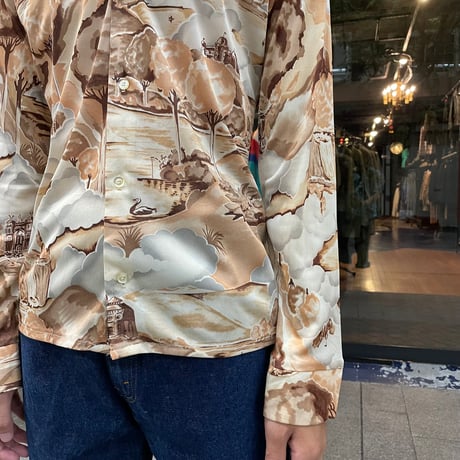 70s L/S ACETATE SHIRT [19493]