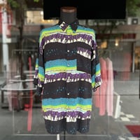 2F Pattern Border Rayon S/S Shirt［17626］