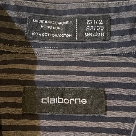 90s Claiborne L/S Cotton Stripe Shirt [19751]