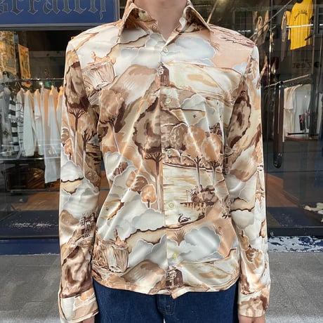 70s L/S ACETATE SHIRT [19493]