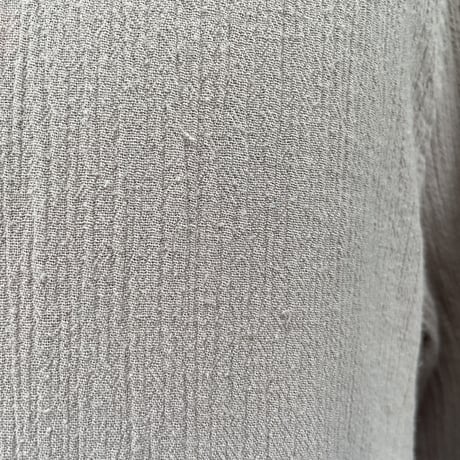 Cotton Crinkle Band-Collar Shirt［17527］