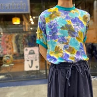 flower Pattern S/S Rayon Cutsew [19780]