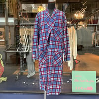 60's Check Print Flannel Gown［18652］