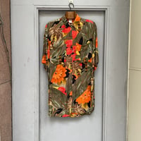 RAYON LEAF PATTERN S/S SHIRT［16210］