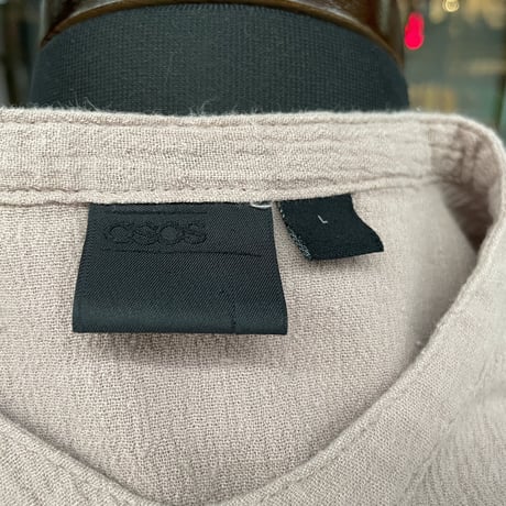 Cotton Crinkle Band-Collar Shirt［17527］