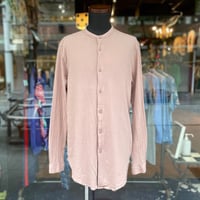 Cotton Crinkle Band-Collar Shirt［17527］