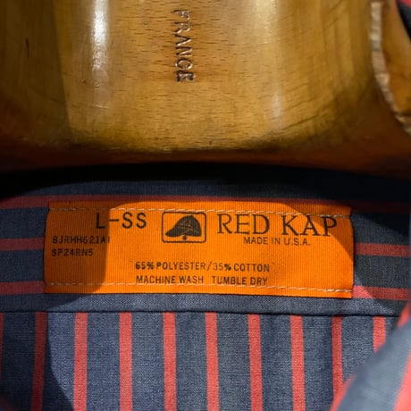 90s RED KAP STRIPE WORK SHIRT [19415]