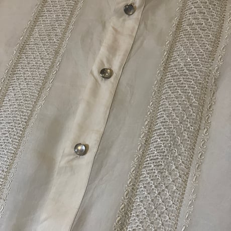 80s Design See-through Pullover Dress Shirt [19783]