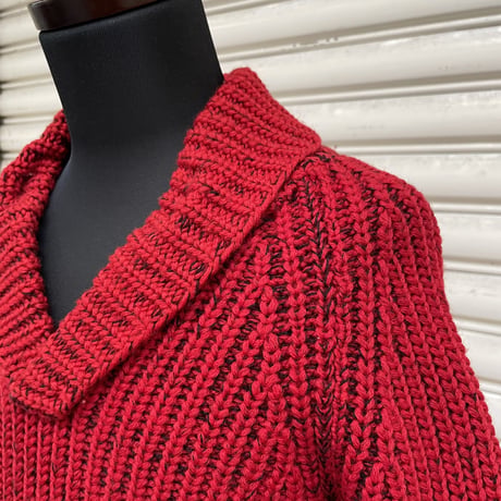 60’s SHAWL COLLAR KNIT SWEATER[11582]