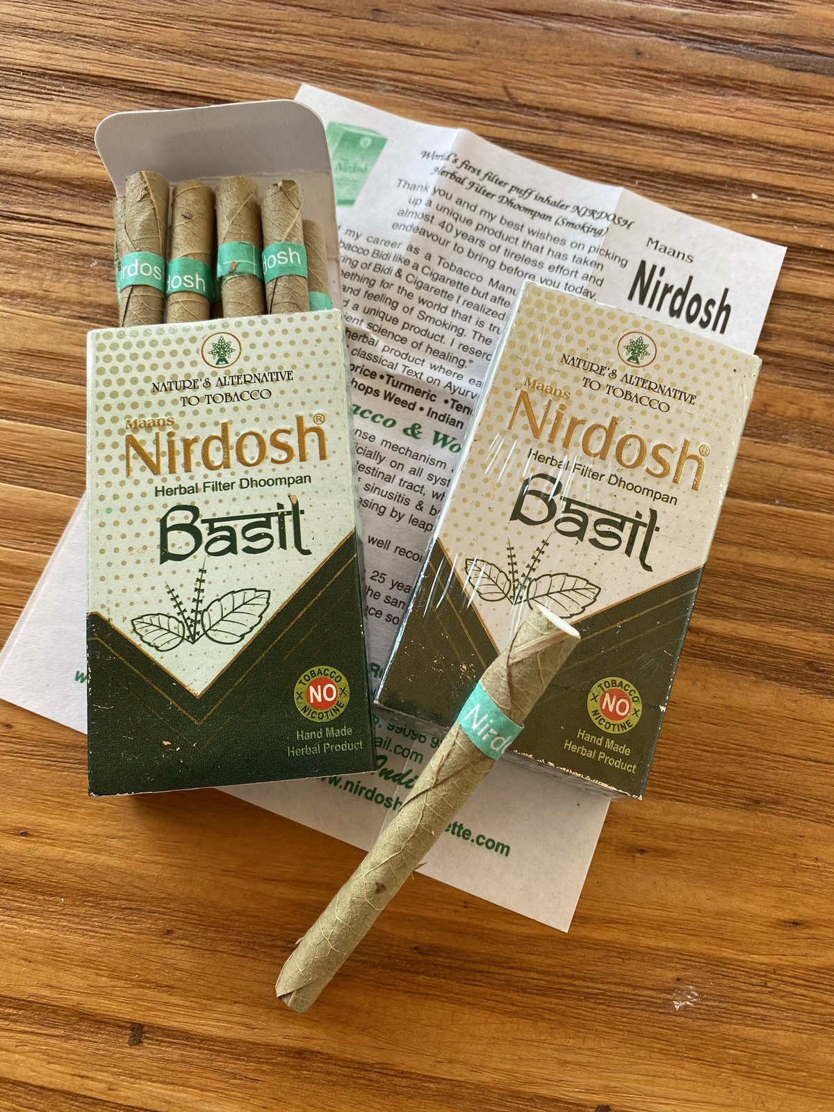 Nirdosh ニルドーシュ Basil (バジル)10本入 | Organic Smoke