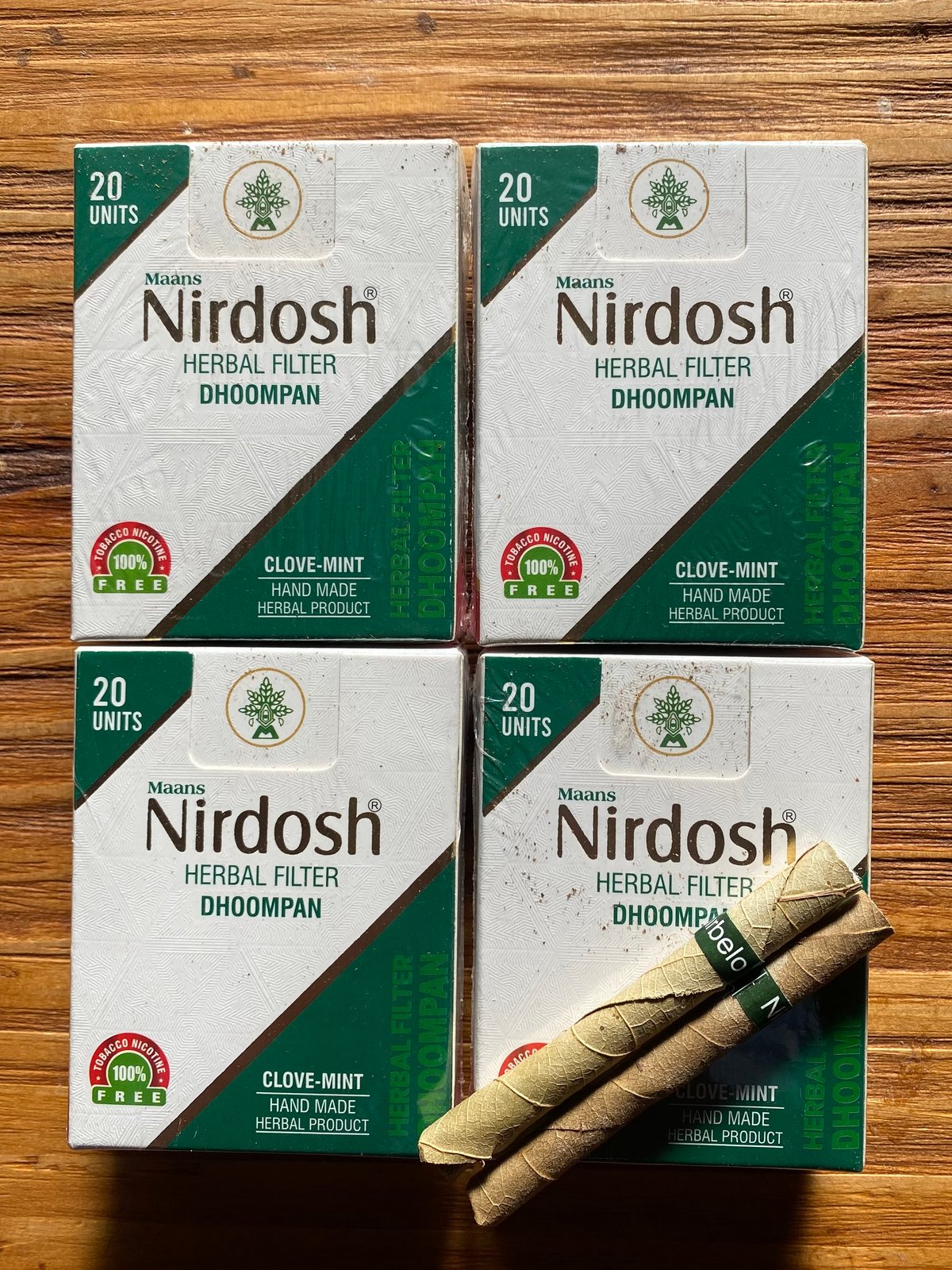 4箱set】Nirdosh Herbal Filter Dhoompan 【オリジナル・クロ