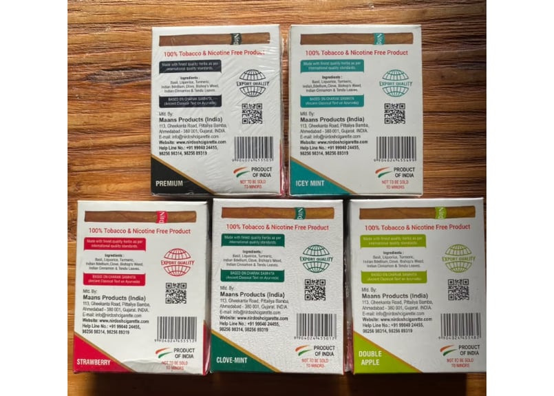 ニルドーシュ　Nirdosh ハーブフィルター 6種セット 20個入り Nirdosh Herbal Filter Dhoompan 【メンソール(アイスミント)】