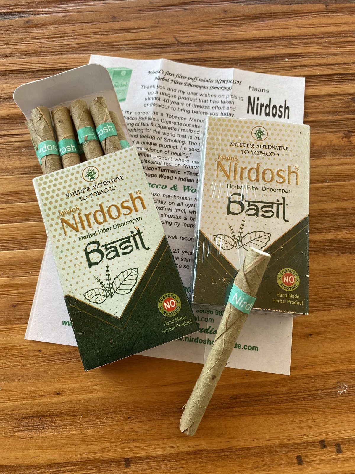 Nirdosh ニルドーシュ Basil (バジル)10本入 | Organic Smoke