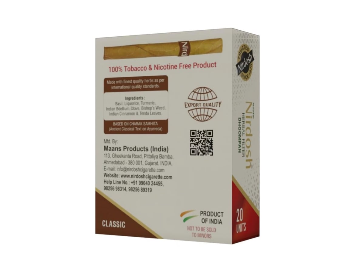 新商品］Nirdosh Herbal Filter Dhoompan【classic クラシ
