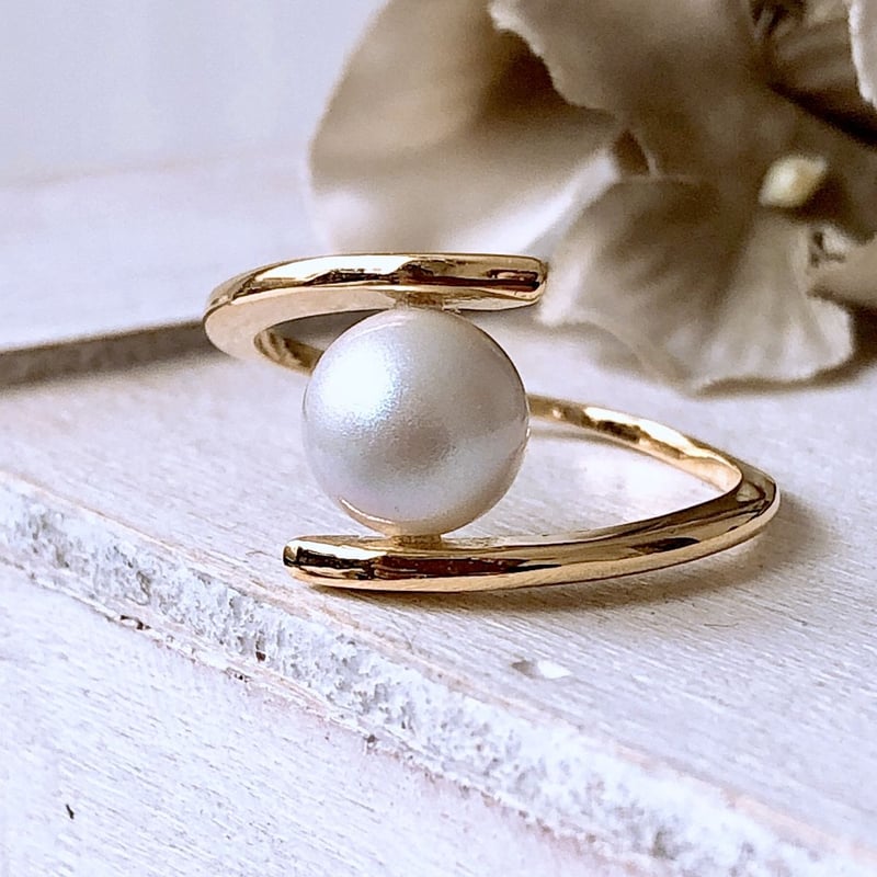 【chieko+】big pearl ring † gold 10号