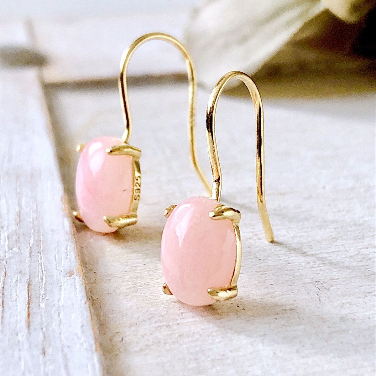 天然石ピンクオパール18kgpフックピアス 10月誕生石 Pink Opal pierce 8 天然石ピンクオパール18kgpフックピアス 10月誕生石 Pink Opal pierce 8