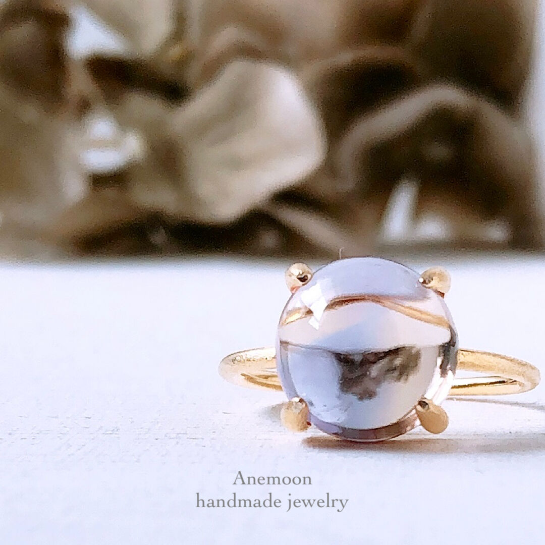 希少ボリビア産アメトリンAAA・:*大粒3.5ct カボションリング】18KGP 希少ボリビア産アメトリンAAA・:*大粒3.5ct カボションリング】18KGP