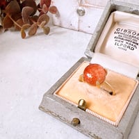 【宝石質サンストーンAAA 大粒カボションリング】太陽の輝きを宿すゴールドリング 9/11/13/15号