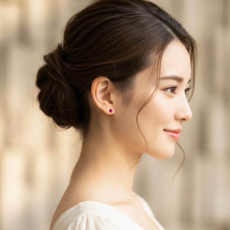 宝石の女王 ルビー 一粒ピアス】マダガスカル産 14kgf 4mm 7月誕生石