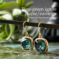 Pine-green ignite 14kgf pierced earrings