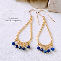 ラピスラズリのドロップピアス/イヤリング 12月誕生石 lapis lazuli