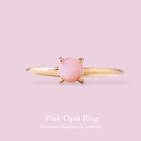 【桜色を纏う･:*天然石ピンクオパール 4mmローズカットリング】Silver925 18KGP〈10月誕生石〉