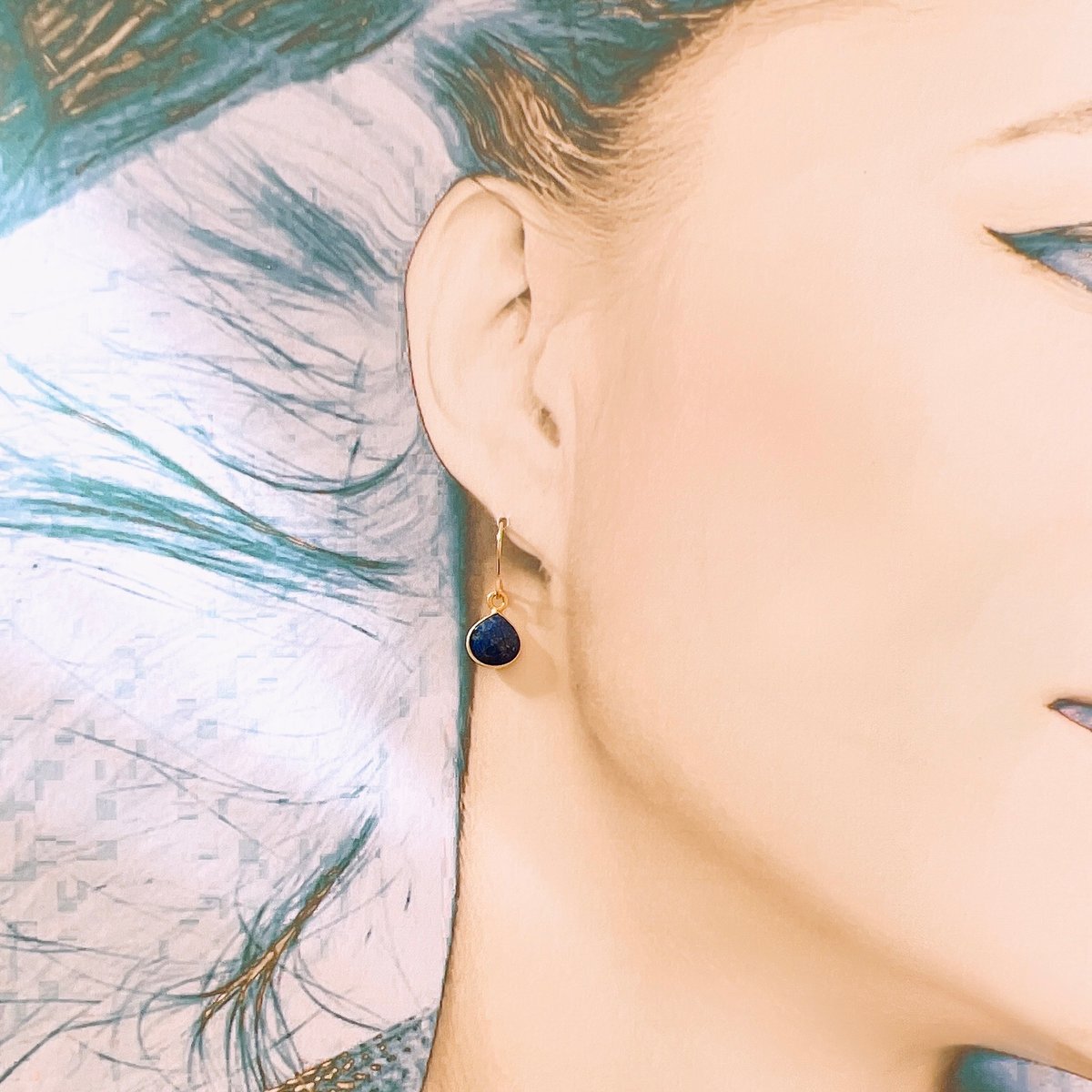 アフガニスタン産ラピスラズリpierce/earring 12月誕生石 約9 アフガニスタン産ラピスラズリpierce/earring 12月誕生石 約9