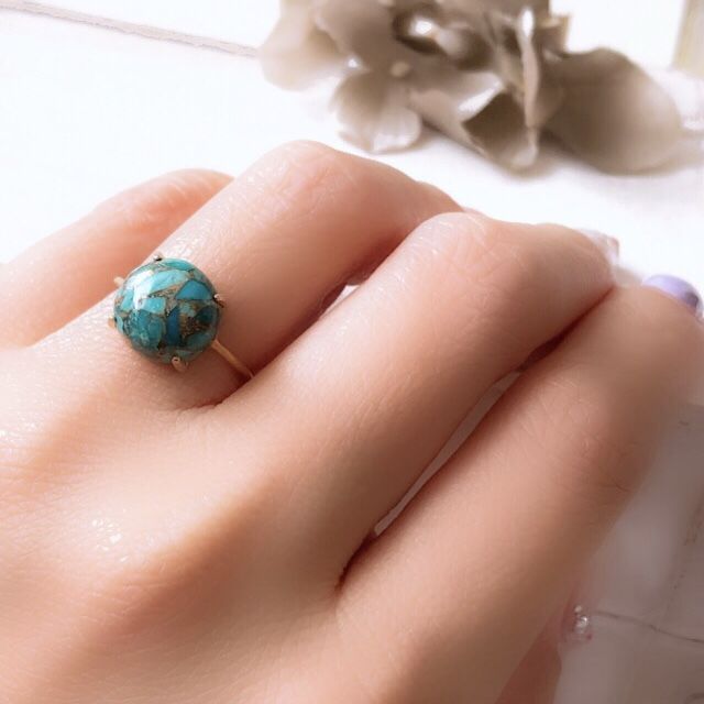 ⚜️天然石ターコイズ(ミルキーブルー)・素敵リング(8号)⚜️ 新品未使用 Number Eight original ring 145 | ターコイズ・メンズシルバー