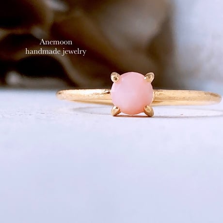 【桜色のきらめき･:*天然石ピンクオパール4mm ローズカットピアス】10月誕生石 両耳用