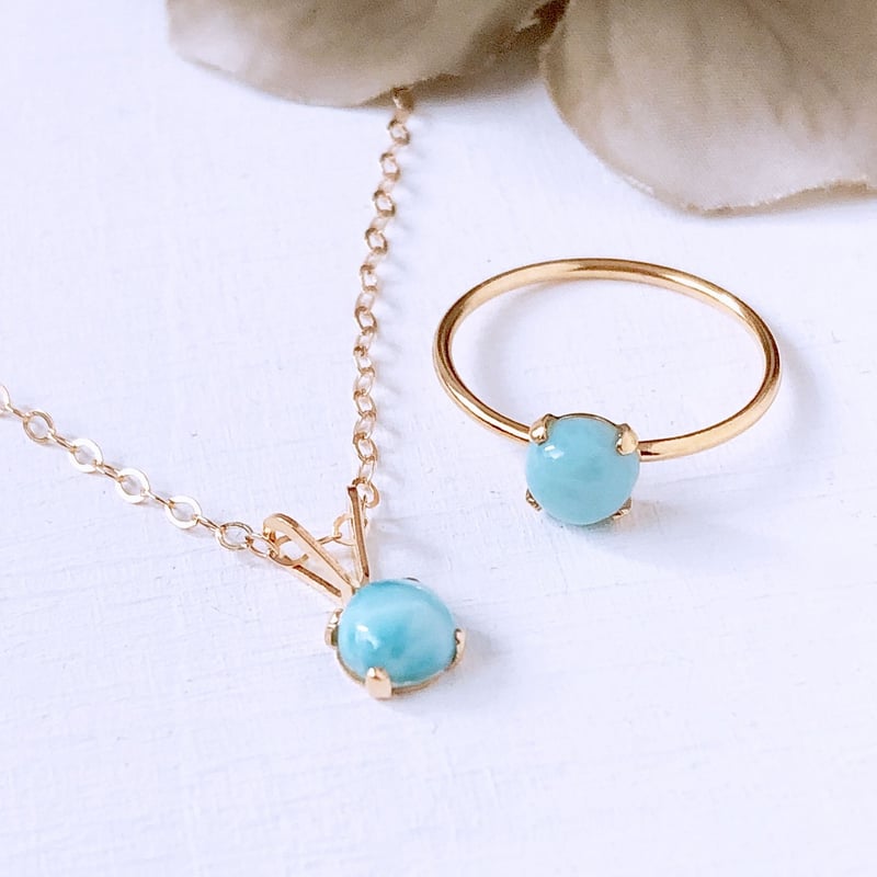 天然石ラリマー14kgfネックレス 40cm カリブ海の宝石5mm | Anemoon han