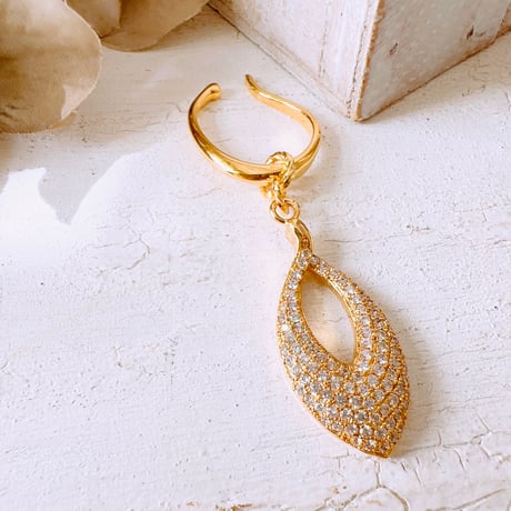 マーキスドロップイヤーカフ earcuff ゴールド 片耳用