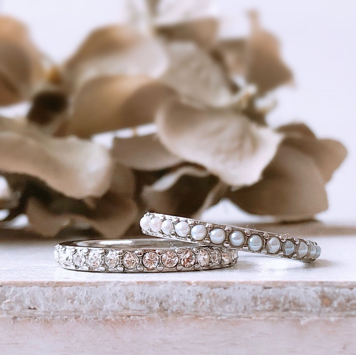 【SWAROVSKI】エタニティリング SWAROVSKI ハーフ エタニティ リング 50代 40代 30代 指輪 普段