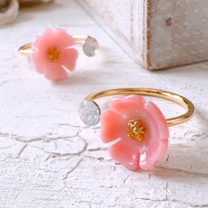 桜リング 約10号フリーサイズ / Sakura Ring🌸 size free 高品質クイー