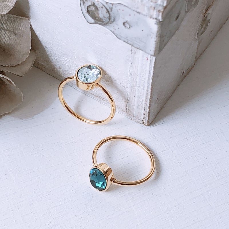 スワロフスキーオーバルリング インディコライト 10号/13号