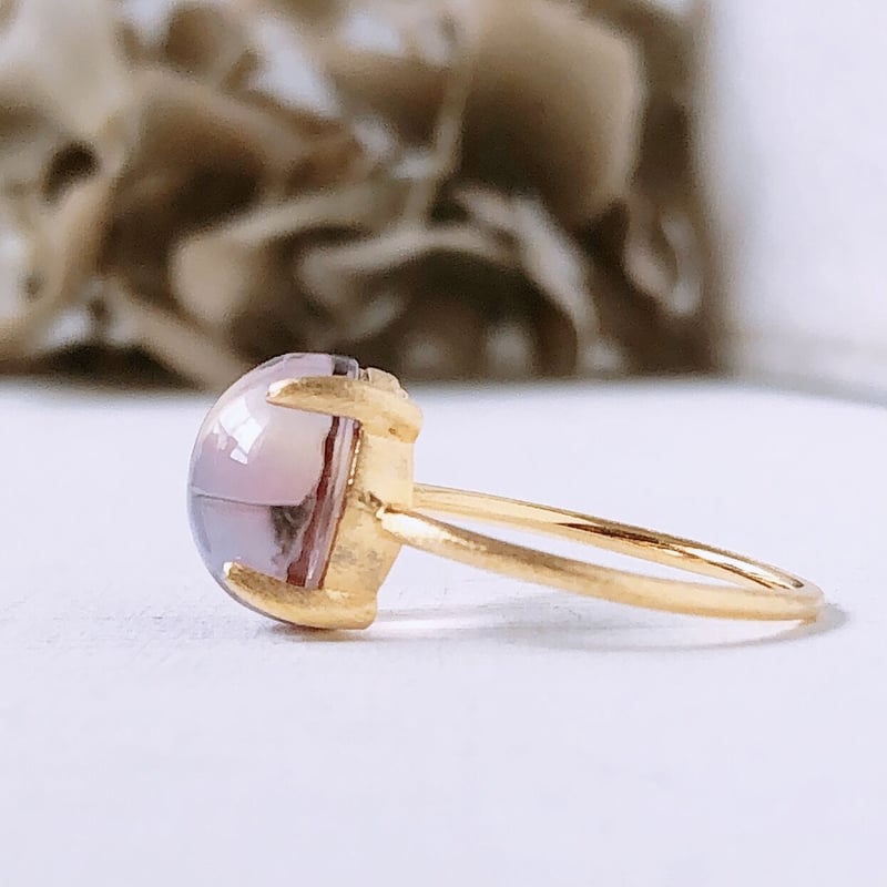 希少ボリビア産アメトリンAAA・:*大粒3.5ct カボションリング】18KGP 希少ボリビア産アメトリンAAA・:*大粒3.5ct カボションリング】18KGP