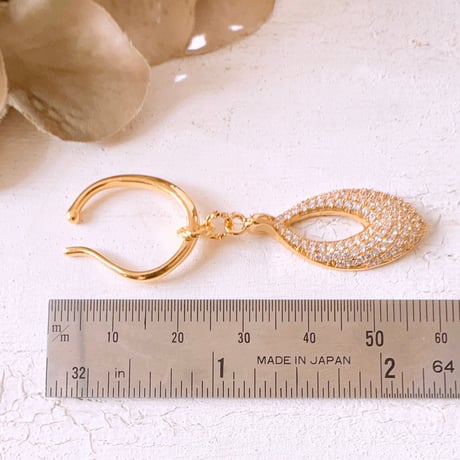 マーキスドロップイヤーカフ earcuff ゴールド 片耳用