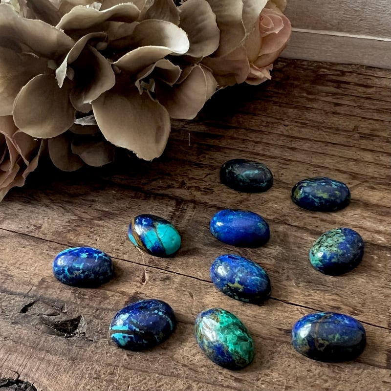 地球を感じる石【大粒ペルー産アズライトSV925・18KGPリング 】14×10mm