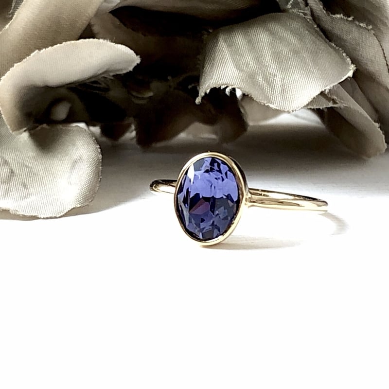 スワロフスキーオーバルリング タンザナイト 10号/13号 | Anemoon